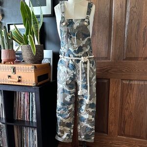 Anthropologie Camouflage Jumpsuit with Rope Detail